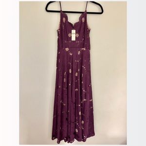 Burgundy lace dress from Anthropologie